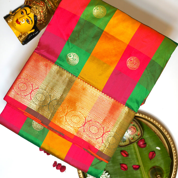 KUBERAN MULTI COLOR 9 YARD SAREE