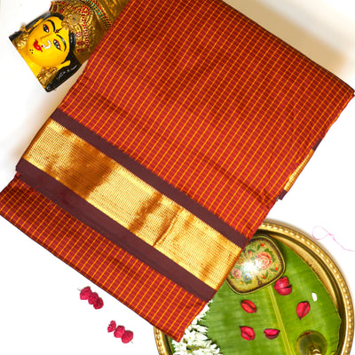 KUBERAN BROWN 9 YARD SAREE