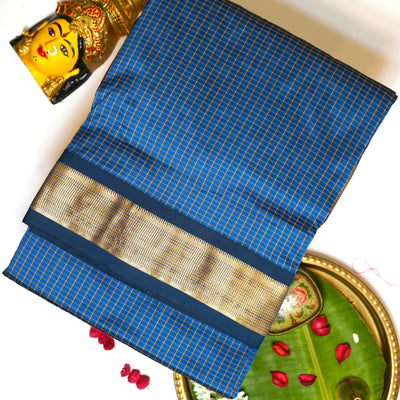 KUBERAN DEEP AQUA BLUE 9 YARD SAREE