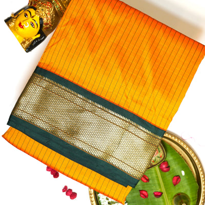 KUBERAN LIGHT ORANGE 9 YARDS SAREE