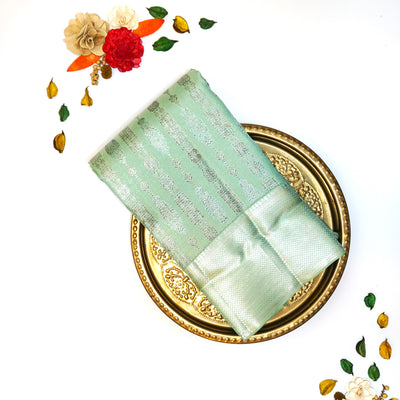 KUBERAN PASTEL GREEN KANCHIPURAM SAREE