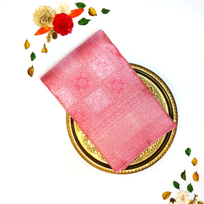 KUBERAN BABY PINK KANCHIPURAM SAREE