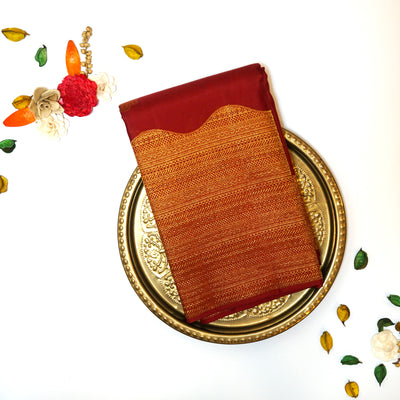 KUBERAN MAROON KANCHIPURAM SAREE