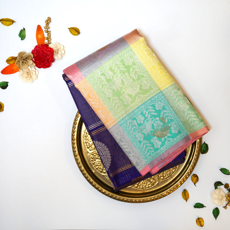 KUBERAN MULTI COLOR KANCHIPURAM SAREE