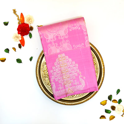 KUBERAN PINK KANCHIPURAM SAREE