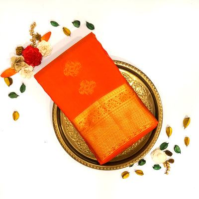 KUBERAN ORANGE KANCHIPURAM SAREE