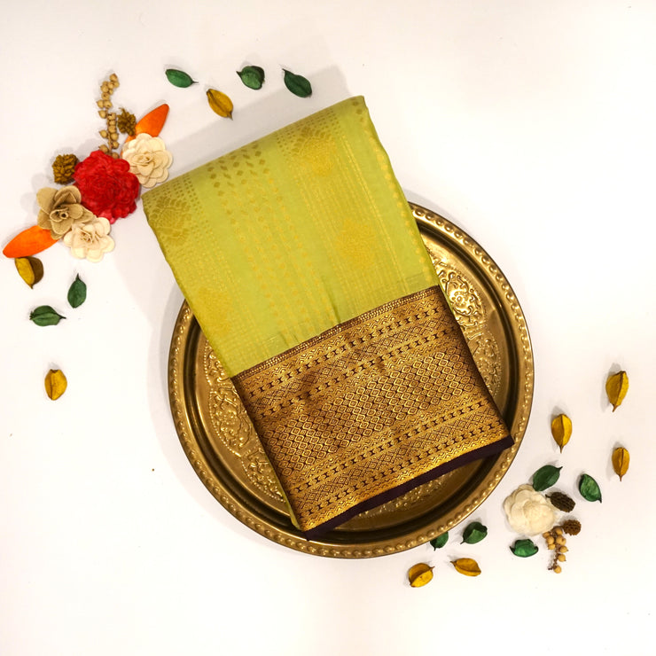 KUBERAN LIGHT GREEN KANCHIPURAM SAREE