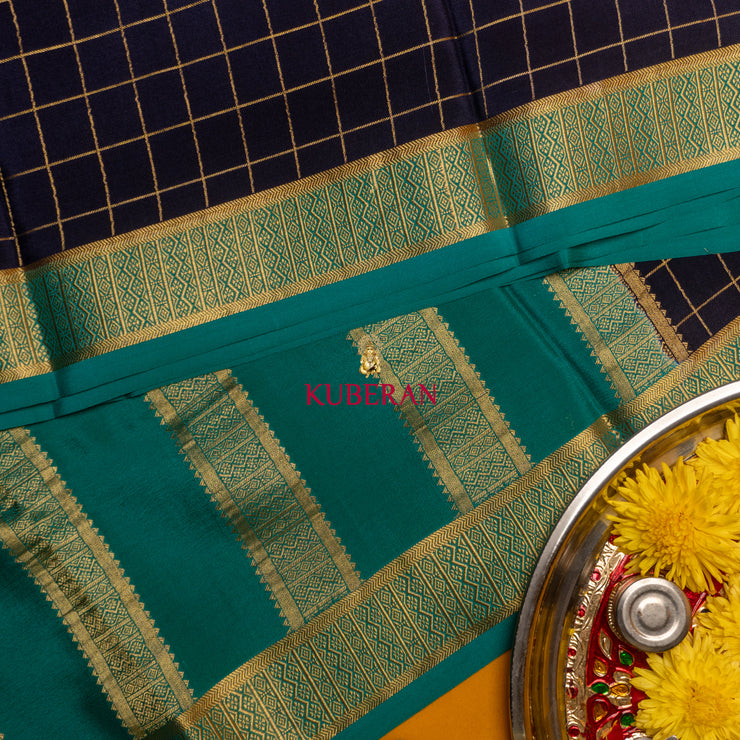 Kuberan Royal Blue with Blue border mysore silk saree