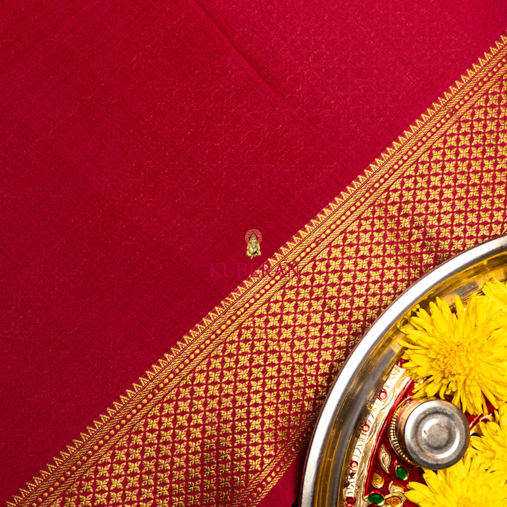 kuberan green with pink & gold border mysore silk saree