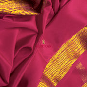 kuberan pink with gold border mysore silk saree