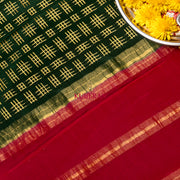 kuberan green with purple border mysore silk saree