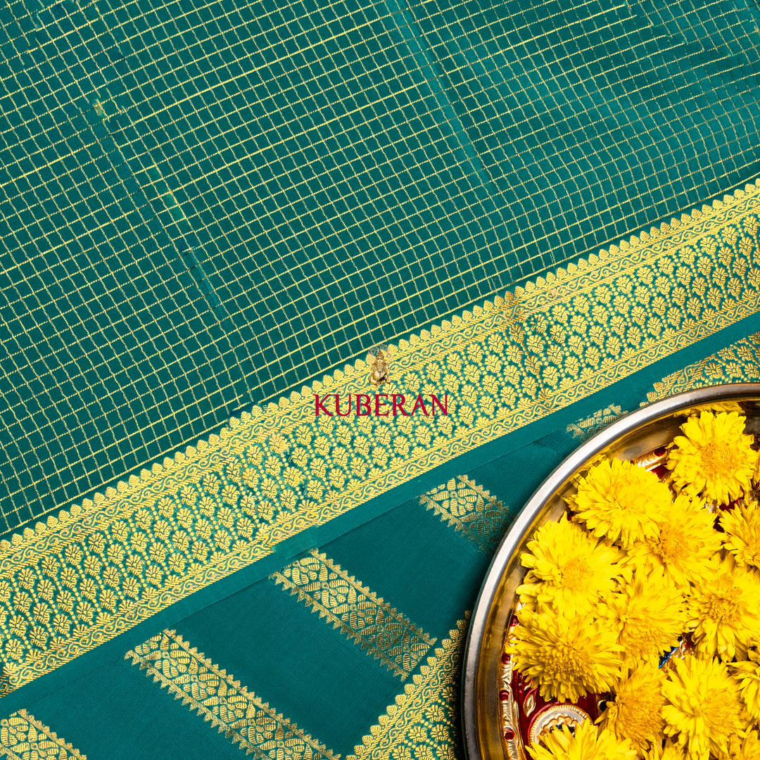 kuberan blue with gold mysore silk saree