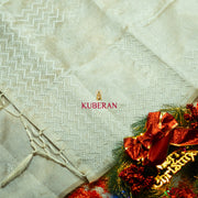 Kuberan grey white cotton saree