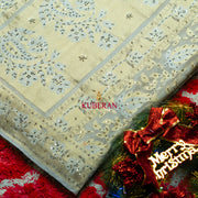 kuberan white with golden border handwork Cotton saree