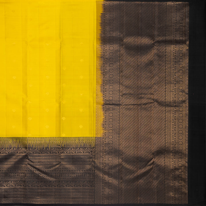 Kuberan Yellow And Black Soft Silk Saree