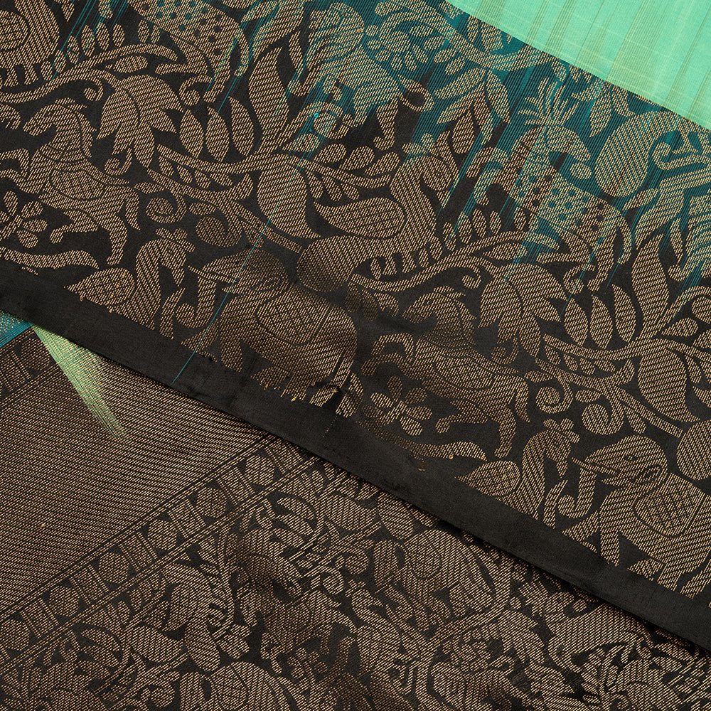 Kuberan Pista Green With Black Soft Silk Saree