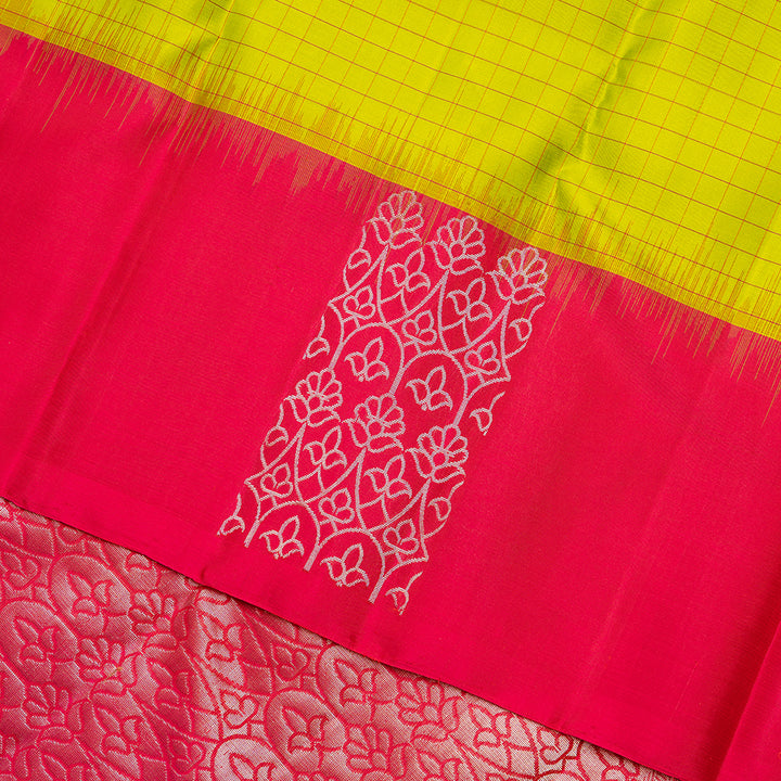 Kuberan Light Green With Red Soft Silk Saree