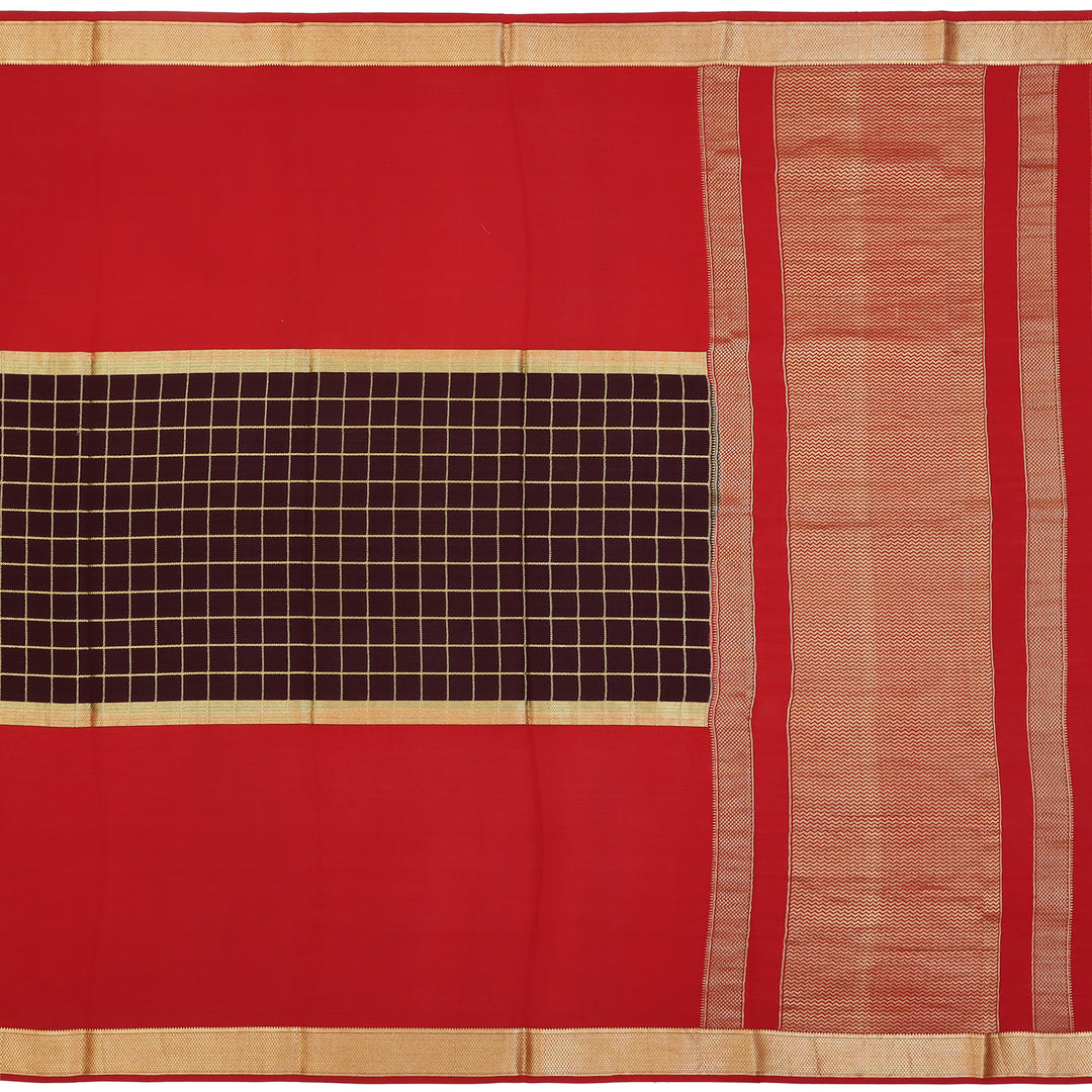 Kuberan coffee brown with red Mysore Silk Saree