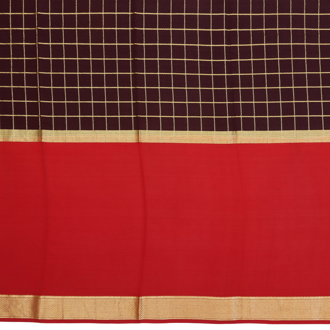 Kuberan coffee brown with red Mysore Silk Saree