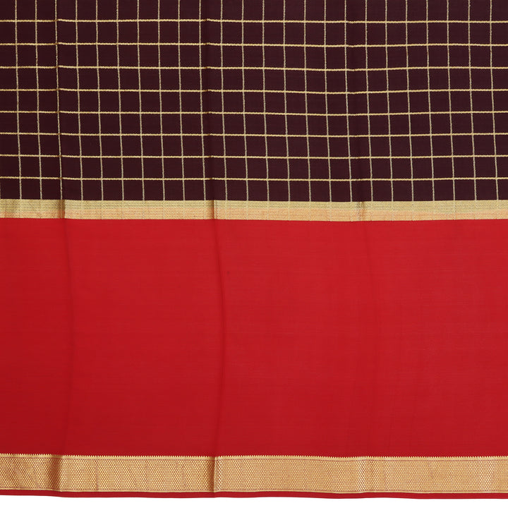 Kuberan coffee brown with red Mysore Silk Saree