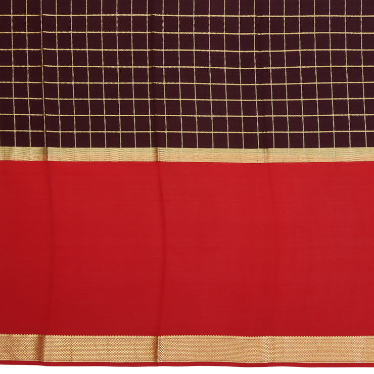 Kuberan coffee brown with red Mysore Silk Saree