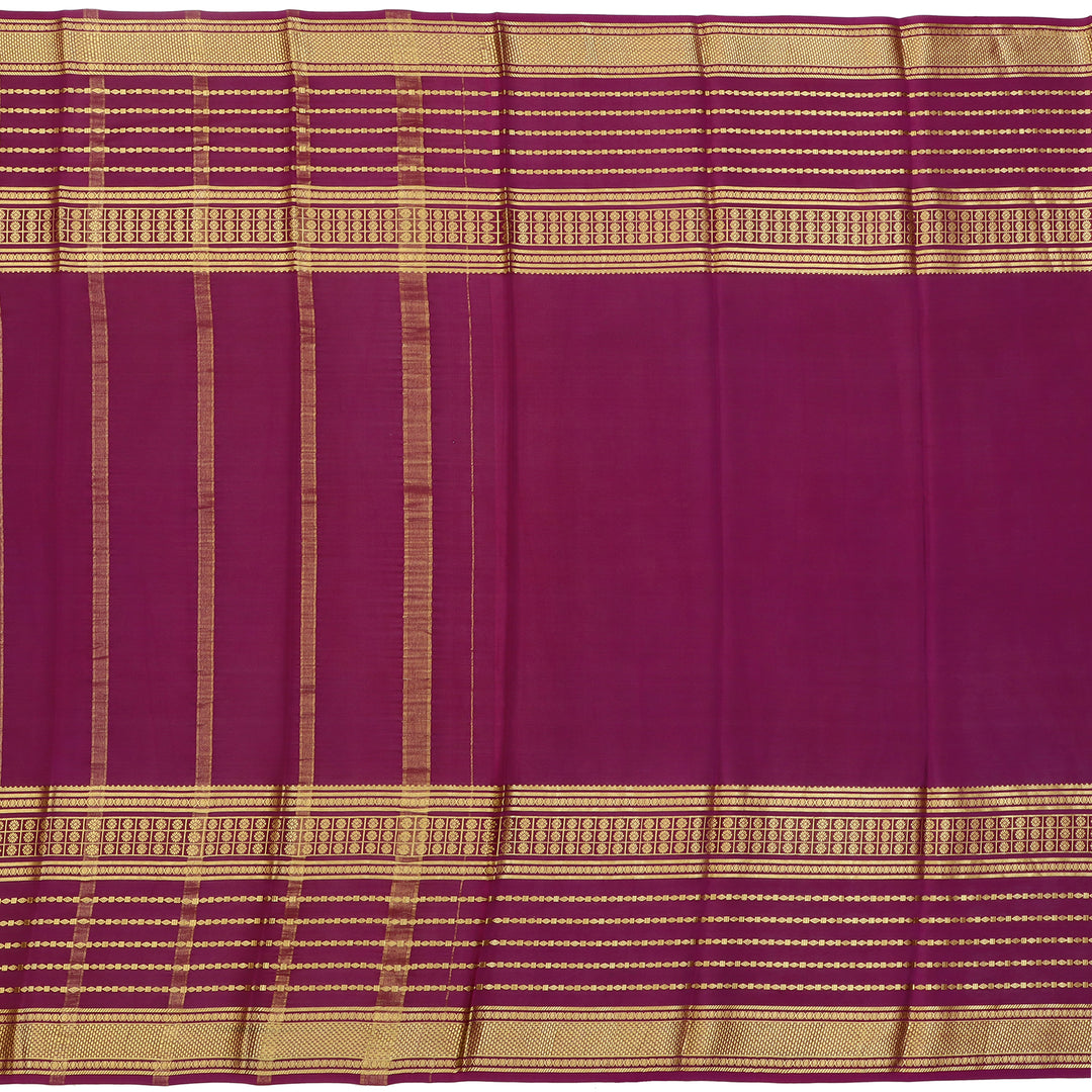 Kuberan SKY BLUE with maroon wine kalamkari Mysore Silk Saree