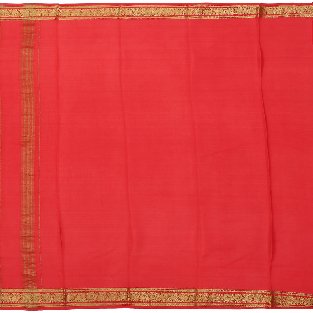 Kuberan baby pink with red kalamkari Mysore Silk Saree