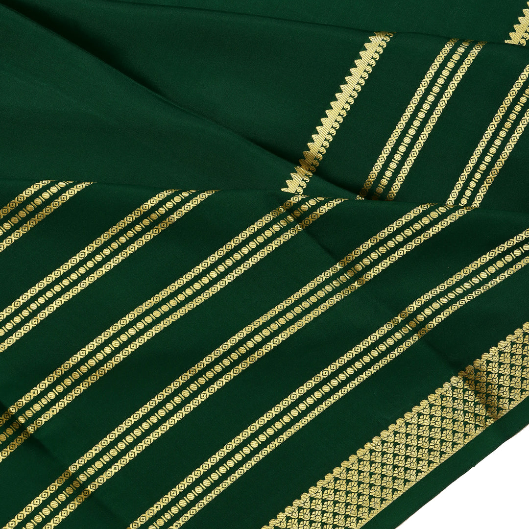 Kuberan bottle green Mysore Silk Saree