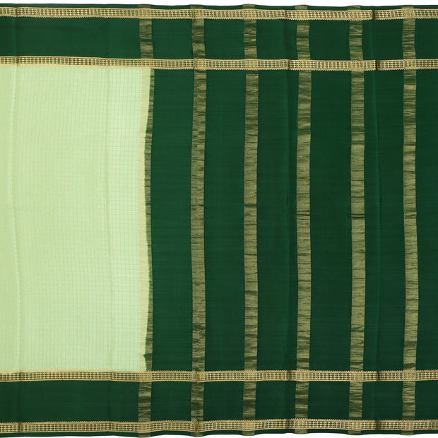 Kuberan pista green with bottle green Mysore Silk Saree