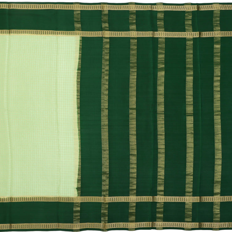 Kuberan pista green with bottle green Mysore Silk Saree