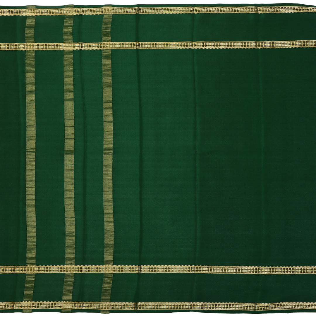 Kuberan pista green with bottle green Mysore Silk Saree