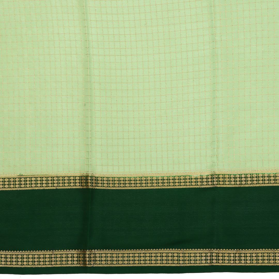 Kuberan pista green with bottle green Mysore Silk Saree