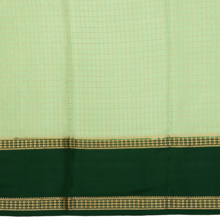 Kuberan pista green with bottle green Mysore Silk Saree