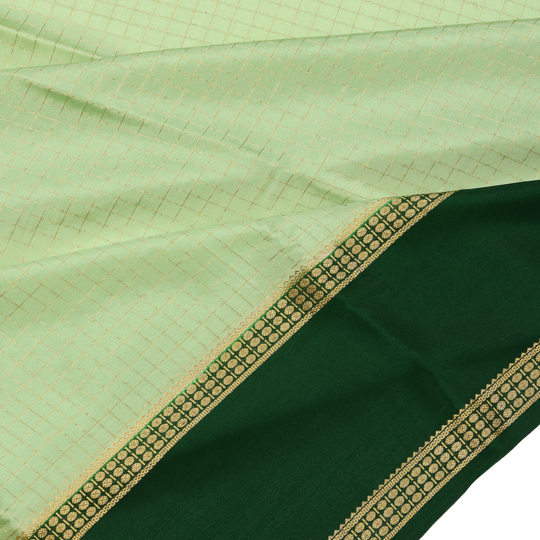 Kuberan pista green with bottle green Mysore Silk Saree