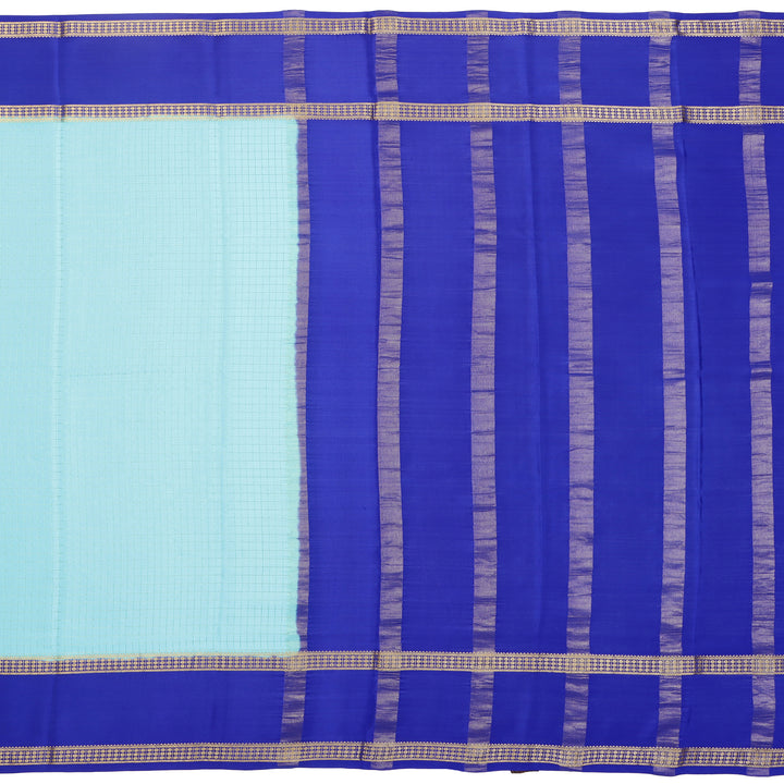 Kuberan sky blue with blue Mysore Silk Saree