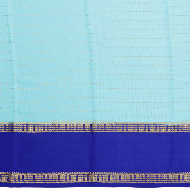 Kuberan sky blue with blue Mysore Silk Saree