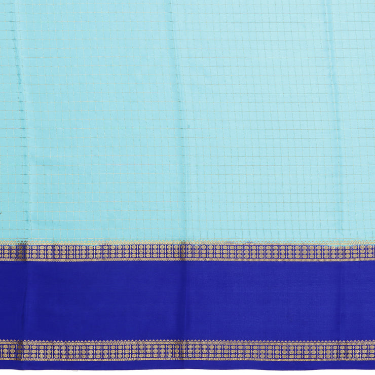 Kuberan sky blue with blue Mysore Silk Saree