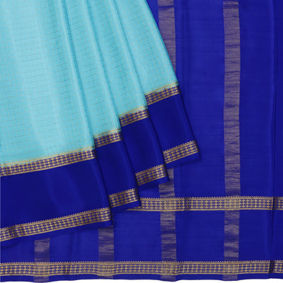 Kuberan sky blue with blue Mysore Silk Saree