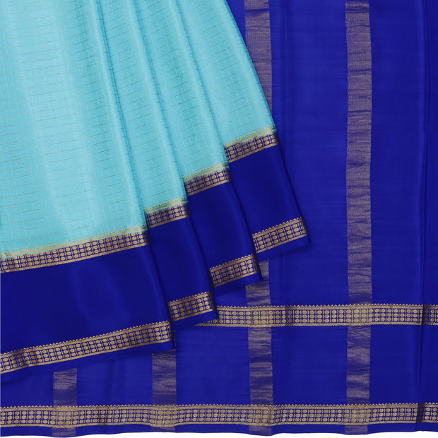 Kuberan sky blue with blue Mysore Silk Saree