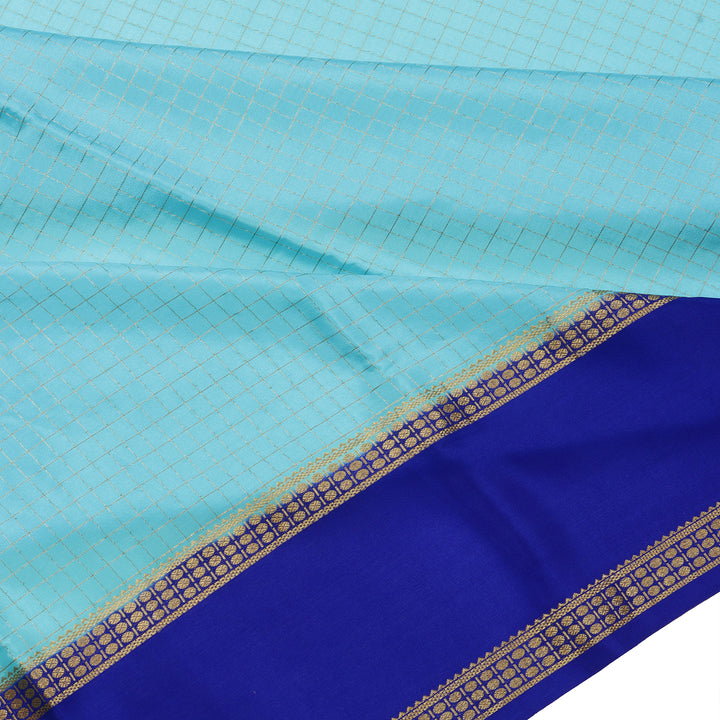 Kuberan sky blue with blue Mysore Silk Saree