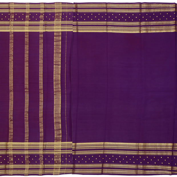 Kuberan sky blue & blue with green border Mysore Silk Saree