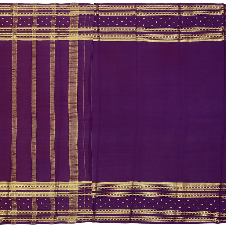 Kuberan sky blue & blue with green border Mysore Silk Saree