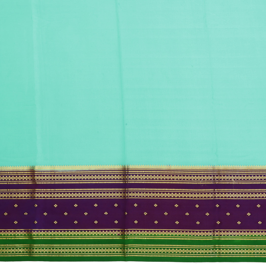 Kuberan sky blue & blue with green border Mysore Silk Saree