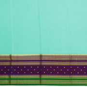 Kuberan sky blue & blue with green border Mysore Silk Saree