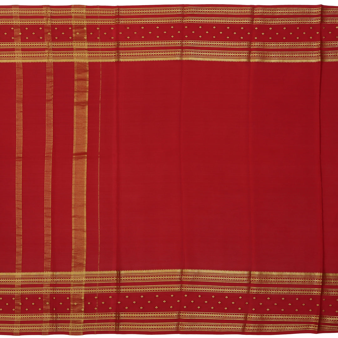Kuberan orange & maroon with green border Mysore Silk Saree
