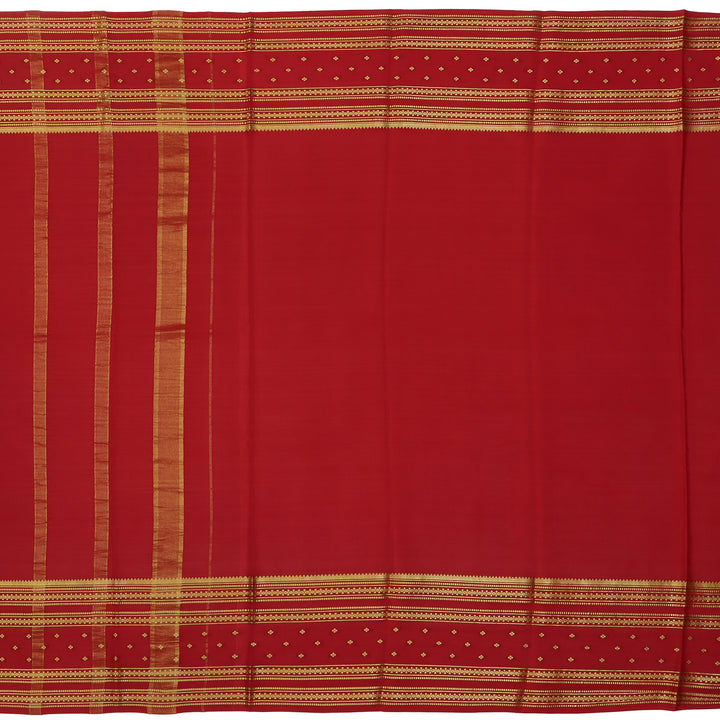 Kuberan orange & maroon with green border Mysore Silk Saree