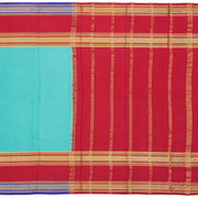 Kuberan sky blue & red with blue border Mysore Silk Saree