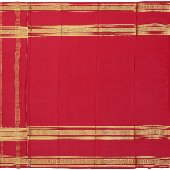 Kuberan sky blue & red with blue border Mysore Silk Saree