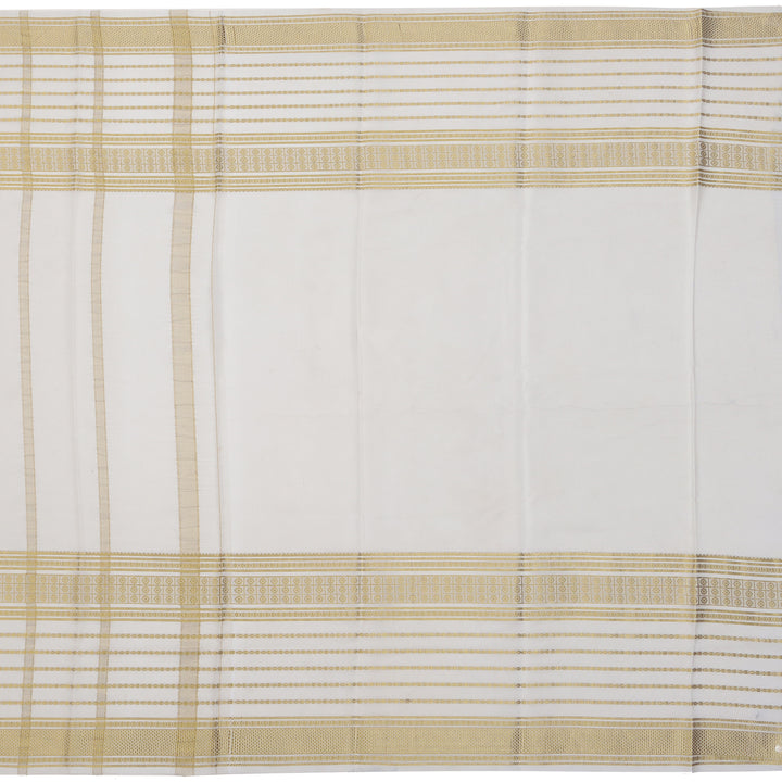 Kuberan red & off white with blue border Mysore Silk Saree