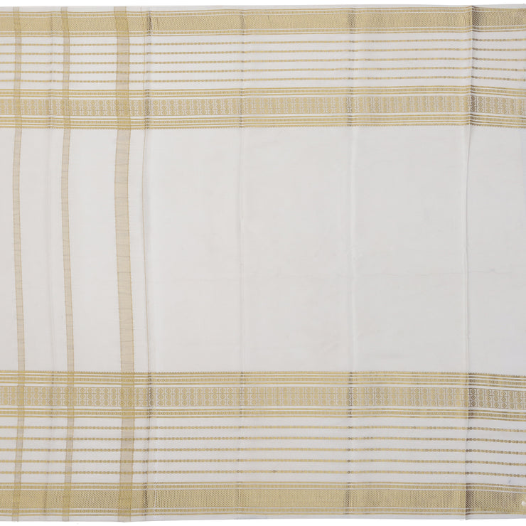 Kuberan red & off white with blue border Mysore Silk Saree